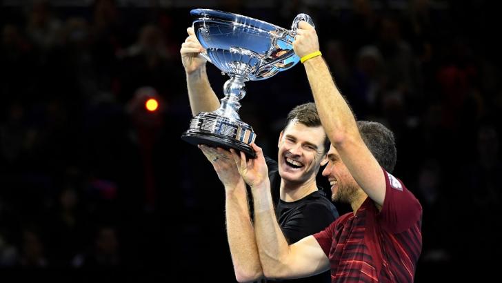 Number One - Jamie Murray and Bruno Soares celebrate at the O2 last year